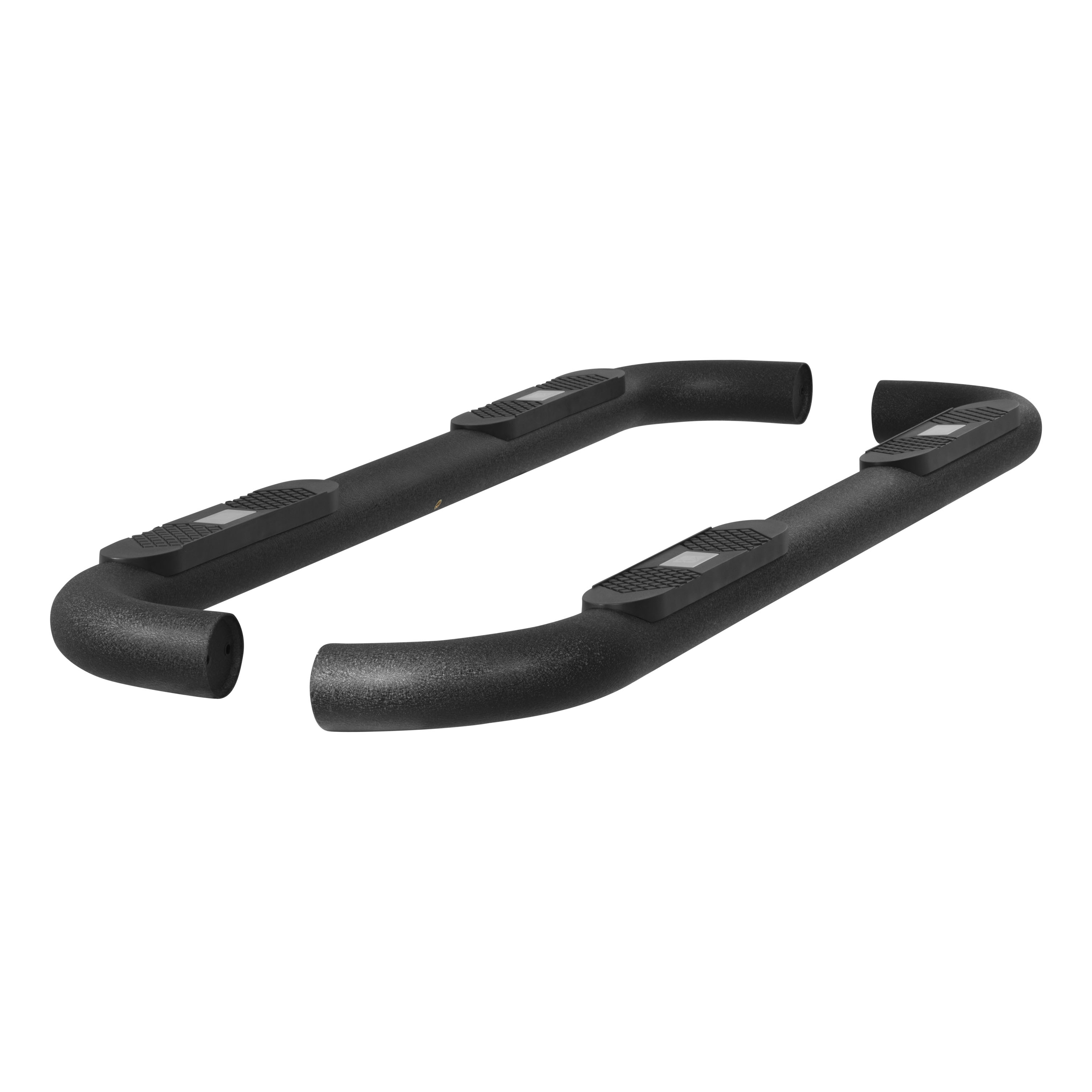 ARIES AL234013 - Big Step 4" Black Aluminum Round Side Bars, Select Silverado, Sierra 2500, 3500