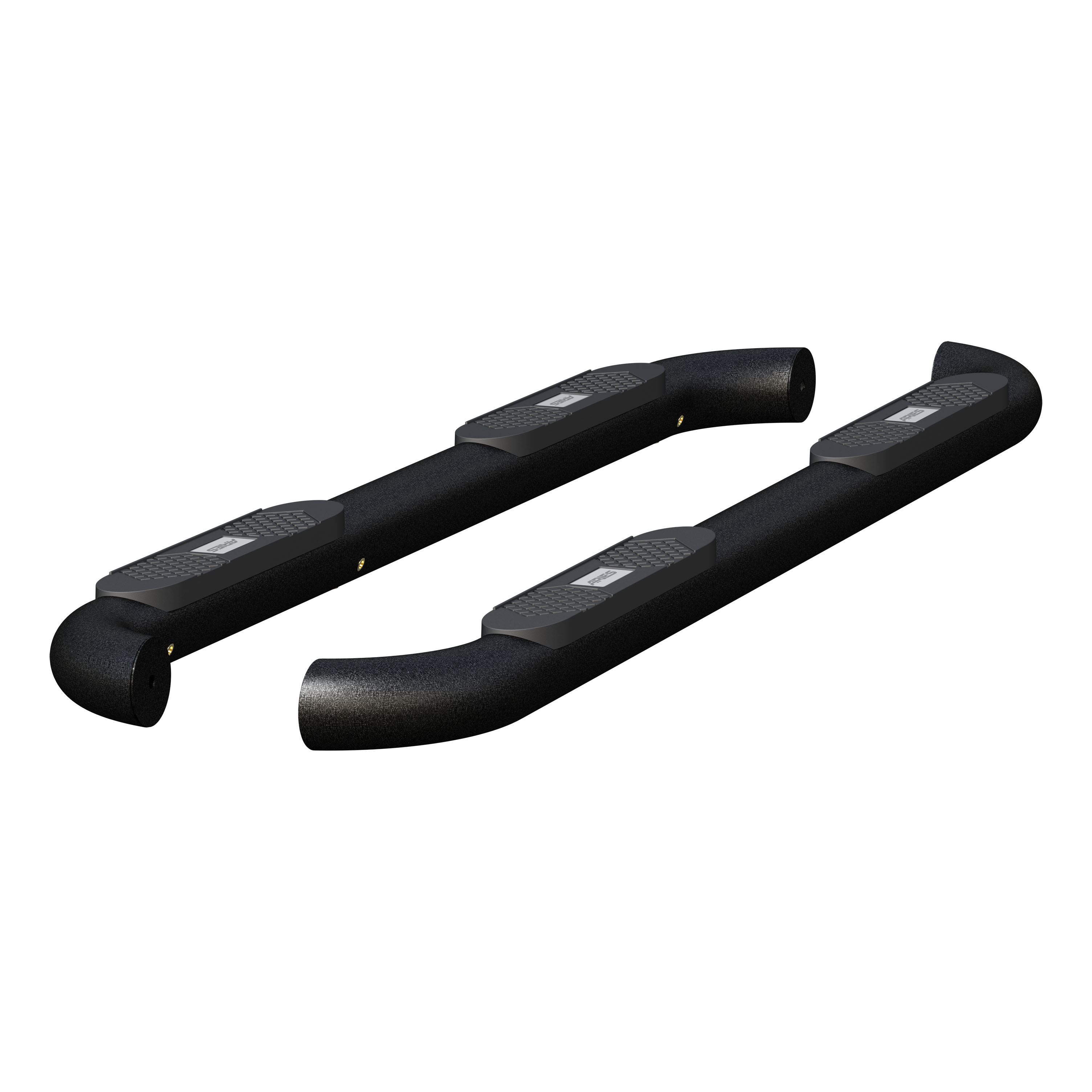 ARIES AL239042 - Big Step 4" Black Aluminum Round Side Bars, Select Nissan Titan, XD
