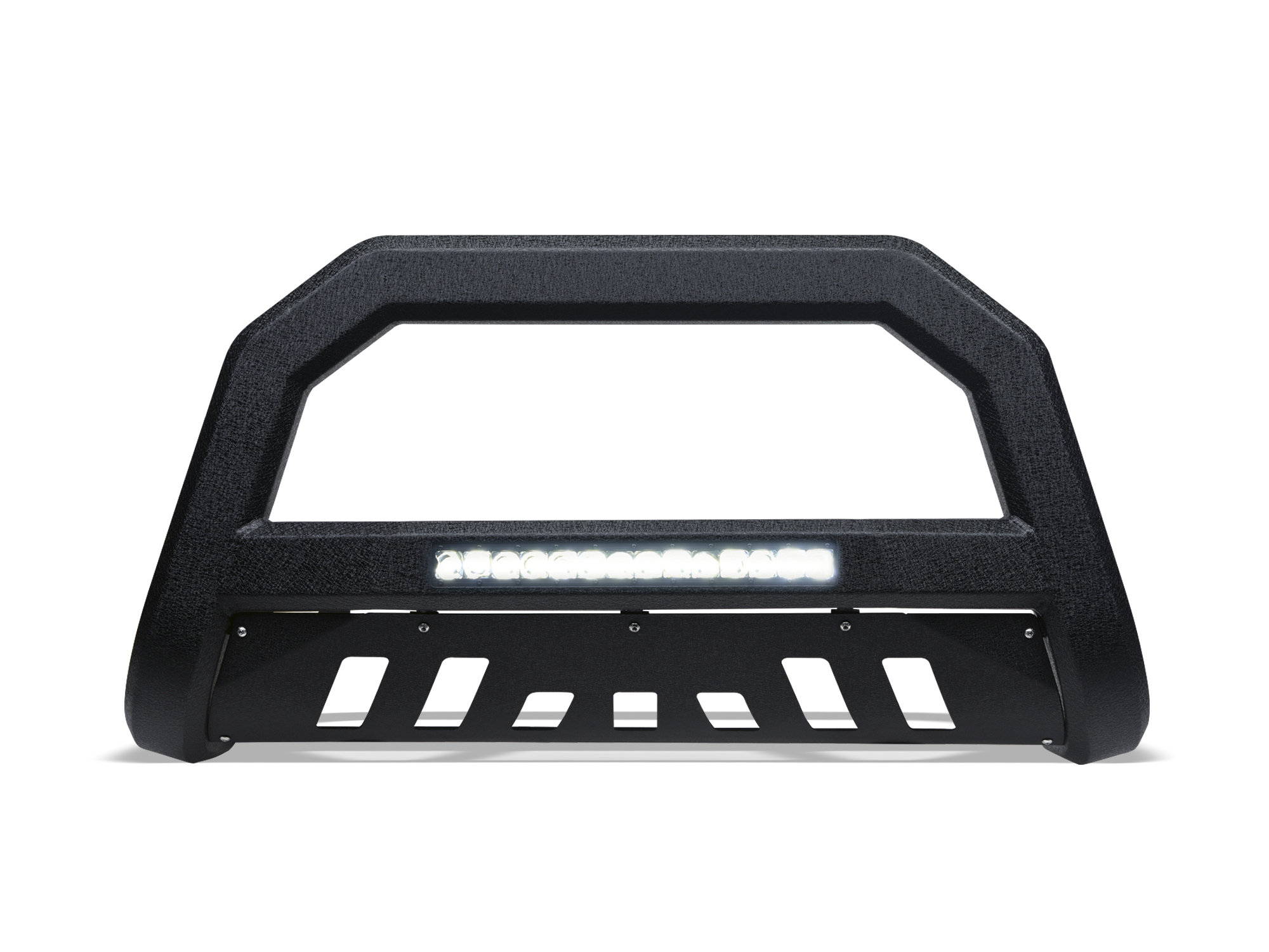 Armordillo USA 8705209 - 2019-2022 Chevy Silverado 1500 / 2019-2022 GMC Sierra 1500 AR Bull Bar w/LED - Matte Black w/ Aluminum Skid Plate