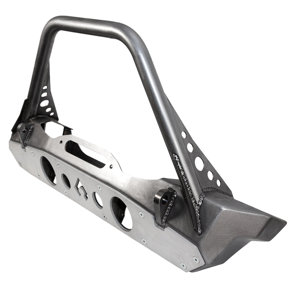 Artec Industries JJ8030 - Bare Steel Nighthawk Mid-tube Stinger Front Bumper with Aluminum Skid for JK, JL, and JT - Bare Steel Artec Industries JJ8030 - Bare Steel Nighthawk Mid-tube Stinger Front Bumper with Aluminum Skid for JK, JL, and JT - Bare Steel