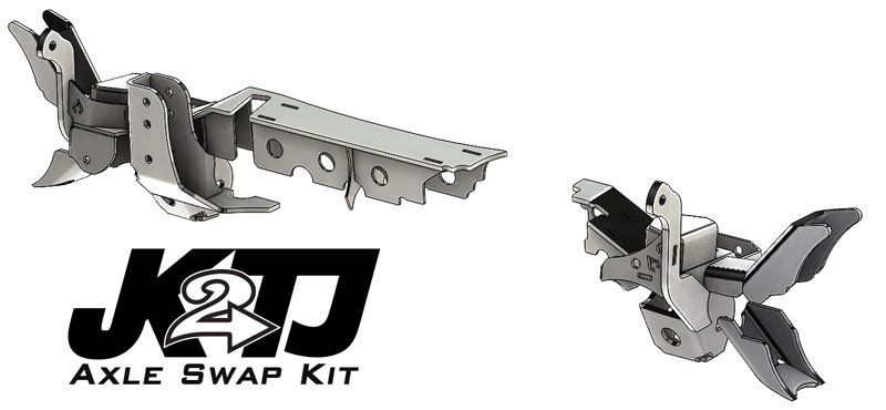 Artec Industries TJ4416 - JK2TJ Front Axle Swap Kit Dana 44 Rubicon LCA Brackets W/CAM Slot