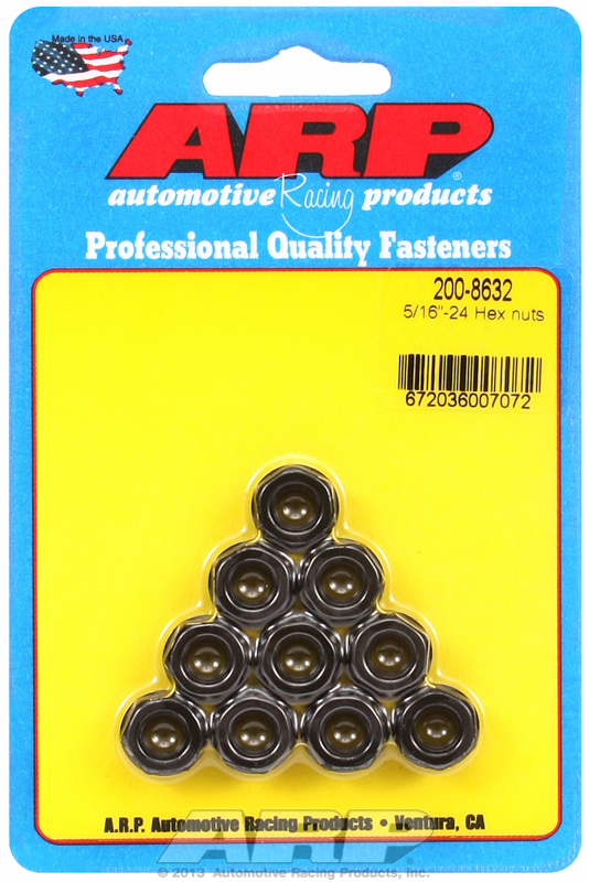 ARP 200-8632 - 5/16 - 24 Hex Nut Kit (10 Pkg) Black Oxide
