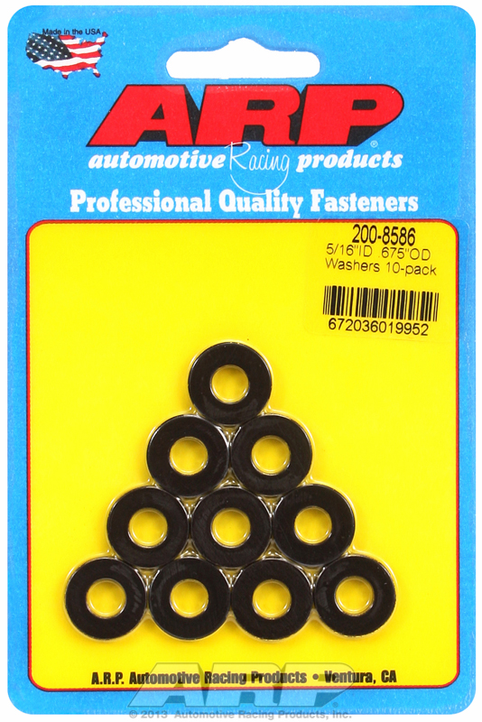 ARP 200-8586 - 5/16in ID .675inOD Black Chamfer Washers (10 pack)