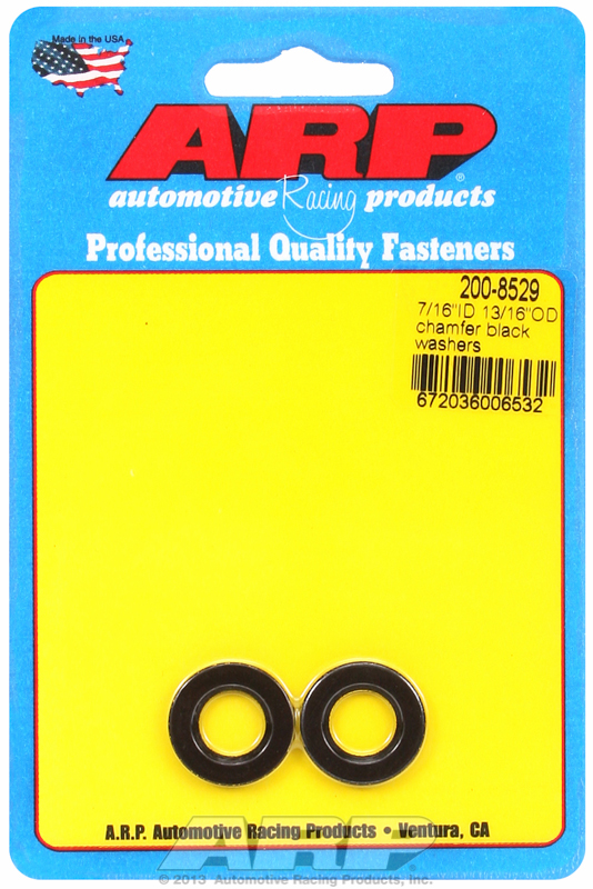 ARP 200-8529 - 7/16in ID x 13/16in OD Chamfer Black Washers (2 pack)
