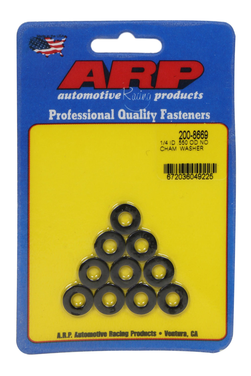 ARP 200-8669 - 0.550 in. O.D., 0.250 in. I.D., 0.075 in Special Purpose Washers - Set of 10
