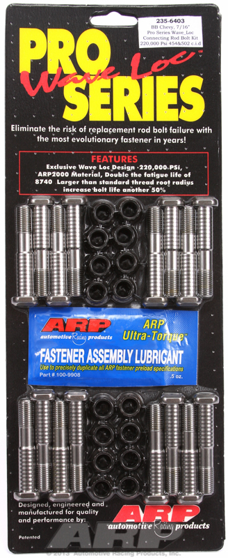 ARP 235-6403 - BB Chevy 7/16in pro wave-loc rod bolt kit ARP 235-6403 - BB Chevy 7/16in pro wave-loc rod bolt kit