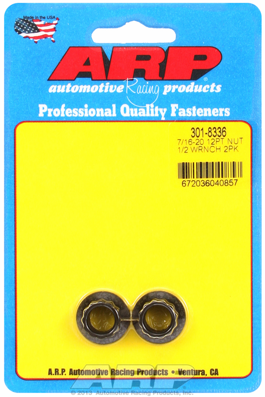 ARP 301-8336 - 7/16in-20 1/2 Socket 12pt Nut Kit 2 Pack ARP 301-8336 - 7/16in-20 1/2 Socket 12pt Nut Kit 2 Pack