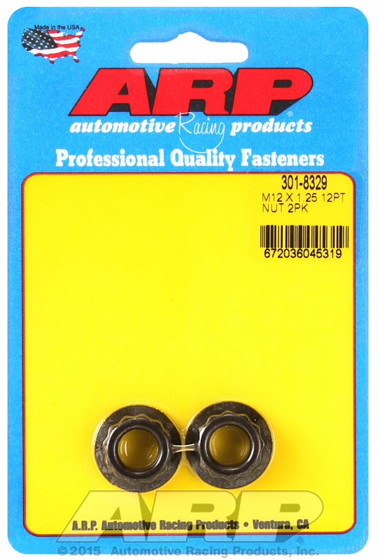 ARP 301-8329 - M12 x 1.25 16mm socket 12pt Nut Kit (Pack of 2) ARP 301-8329 - M12 x 1.25 16mm socket 12pt Nut Kit (Pack of 2)
