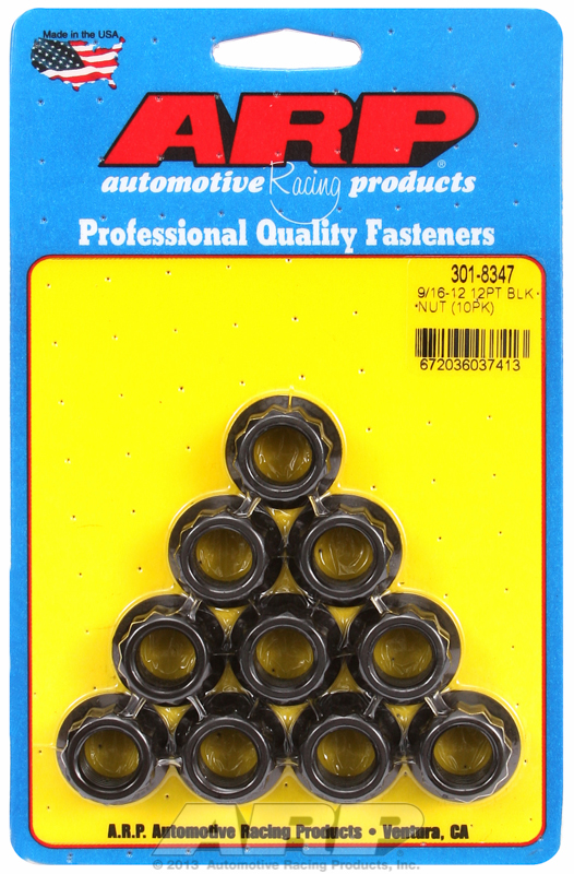 ARP 301-8347 - 9/16-12 12pt Nut Kit (10 pk) ARP 301-8347 - 9/16-12 12pt Nut Kit (10 pk)