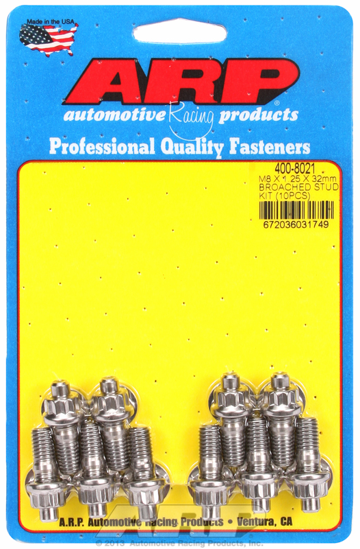 ARP 400-8021 - M8 x 1.25 x 32mm Broached 10 Piece Stud Kit ARP 400-8021 - M8 x 1.25 x 32mm Broached 10 Piece Stud Kit