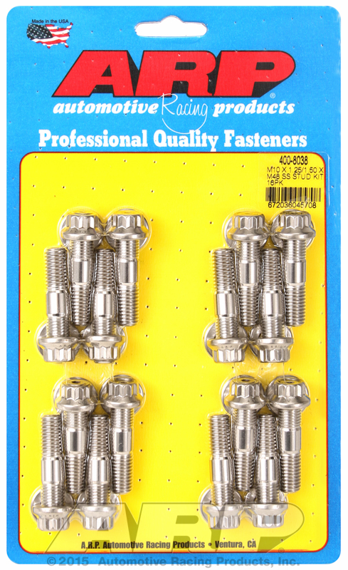 ARP 400-8038 - M10 x 1.25/1.50 x 48 Stainless Steel 12pt Broached Stud Kit (16/pkg)