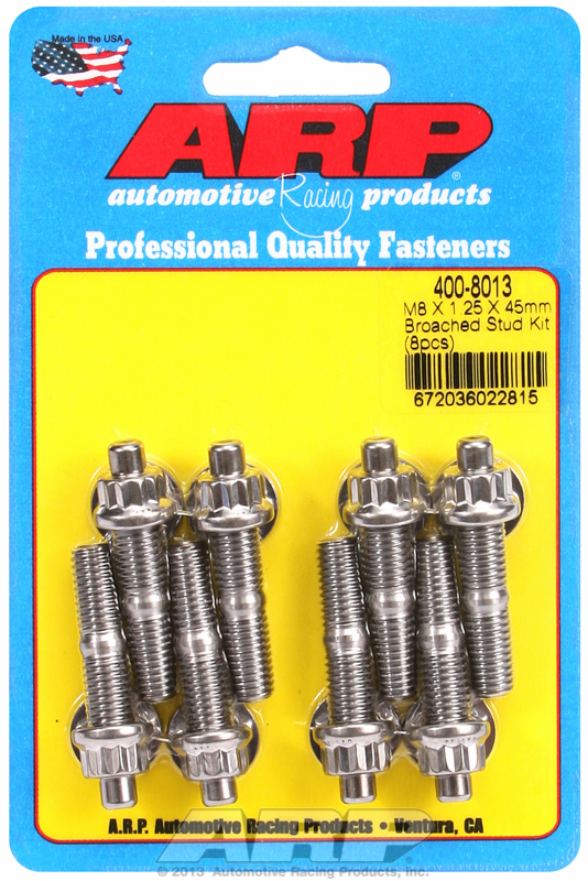 ARP 400-8013 - M8 x 1.25 x 45mm Broached 8 Piece Stud Kit ARP 400-8013 - M8 x 1.25 x 45mm Broached 8 Piece Stud Kit