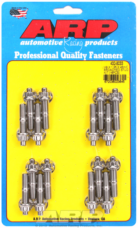 ARP 400-8033 - M8 x 1.25 x 45mm Broached Stud Kit (16 pieces)