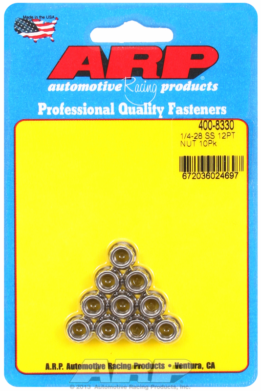 ARP 400-8330 - 1/4-28 SS 12pt Nut Kit