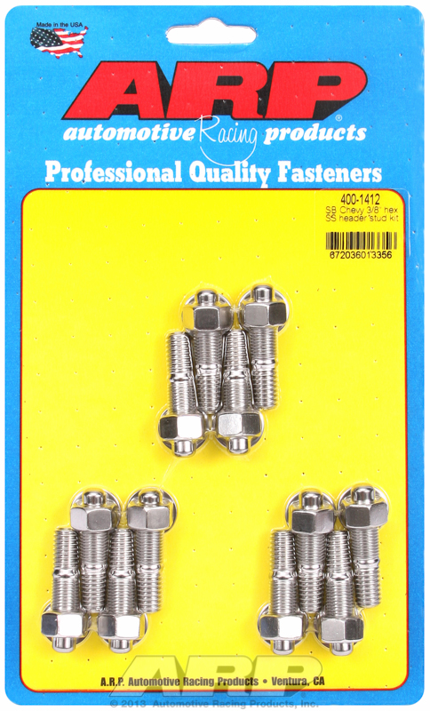 ARP 400-1412 - SB Chevy 3/8 Hex SS Header Stud Kit