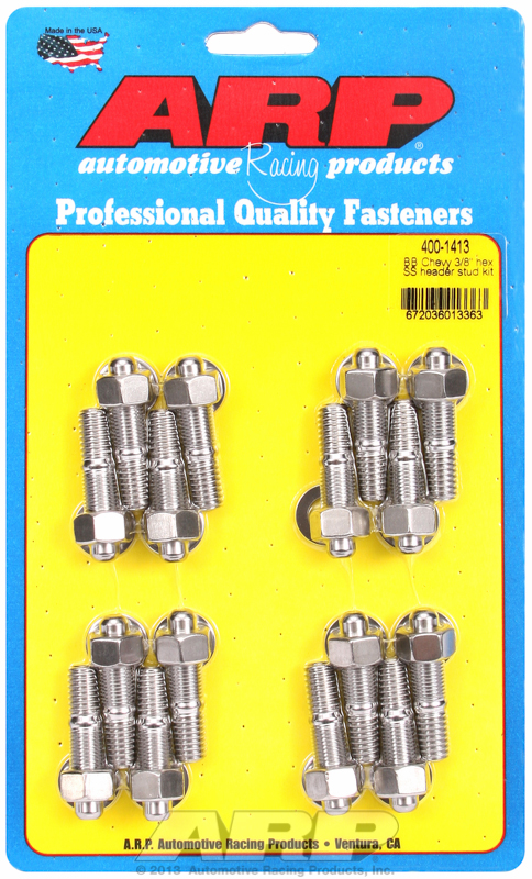 ARP 400-1413 - BB Chevy 3/8 Hex SS Header Stud Kit
