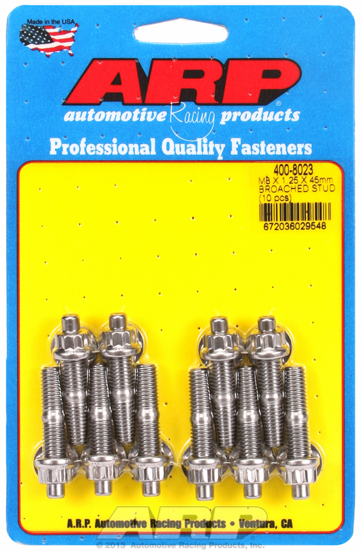 ARP 400-8023 - M8 x 1.25 x 45mm Broached 10 Piece Stud Kit