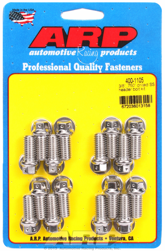 ARP 400-1105 - 3/8 x .750 Drilled SS Header Bolt Kit