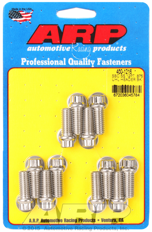 ARP 400-1216 - Chevrolet Small Block SS 12pt .875in UHL Header Bolt Kit - Polished