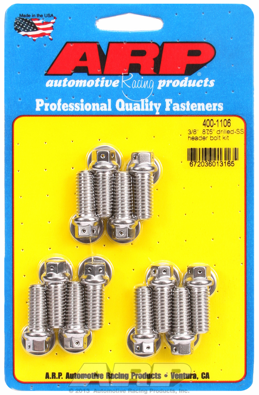 ARP 400-1106 - 3/8 x .875 drilled SS header bolt kit ARP 400-1106 - 3/8 x .875 drilled SS header bolt kit
