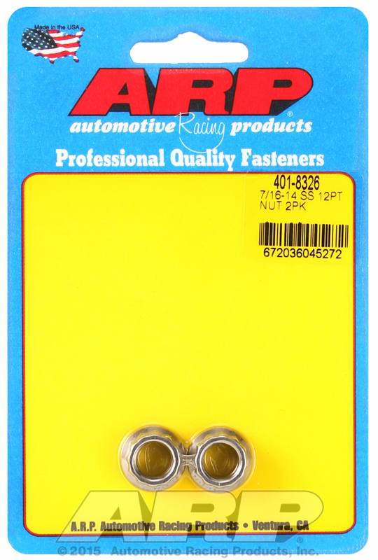 ARP 401-8326 - 7/16-14 SS 12pt nut kit ARP 401-8326 - 7/16-14 SS 12pt nut kit