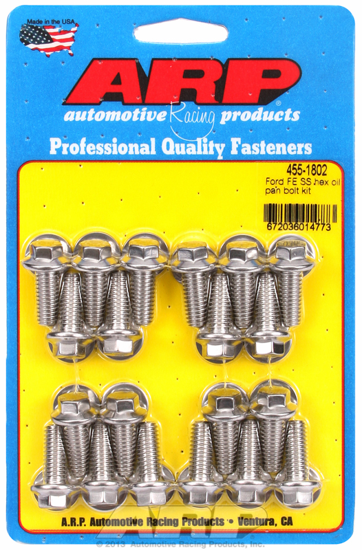 ARP 455-1802 - Ford FE SS Hex Oil Pan Bolt Kit ARP 455-1802 - Ford FE SS Hex Oil Pan Bolt Kit