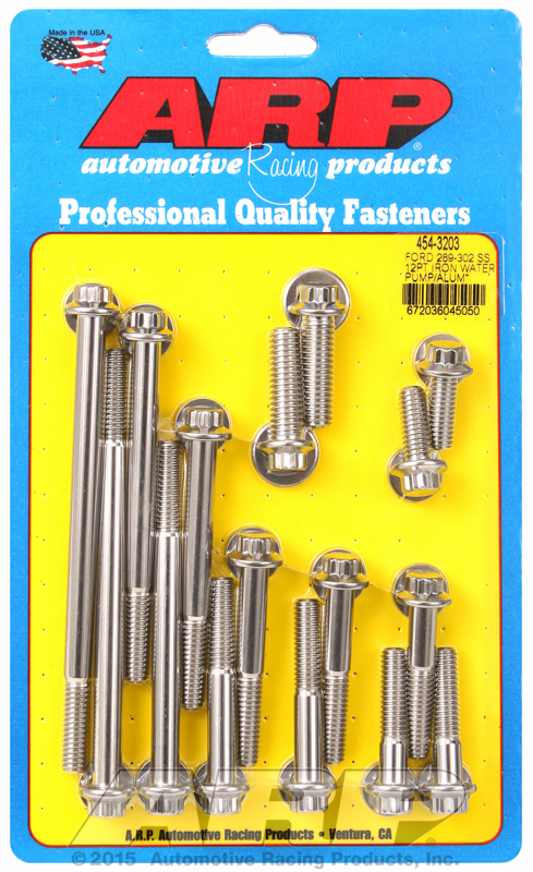 ARP 454-3203 - Ford 289-302 SS 12pt Iron Water Pump and Front Cover Bolt Kit