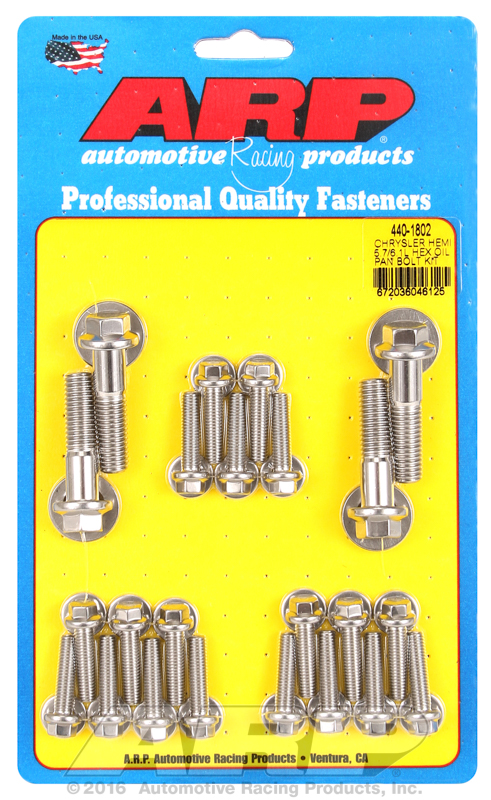ARP 440-1802 - Chrysler hemi 5.7/6.1L SS hex oil pan bolt kit ARP 440-1802 - Chrysler hemi 5.7/6.1L SS hex oil pan bolt kit