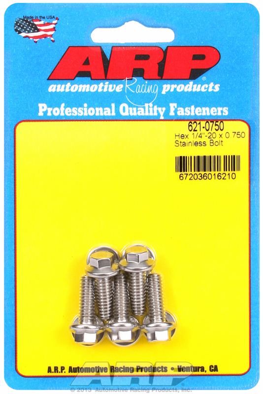 ARP 621-0750 - 1/4in x 20 - .75in UHL Hex SS Bolt (5/pkg)