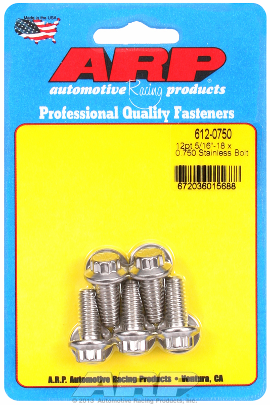 ARP 612-0750 - 5/16in x 18 - .725in UHL 12pt SS Bolt Kit (5/pkg)