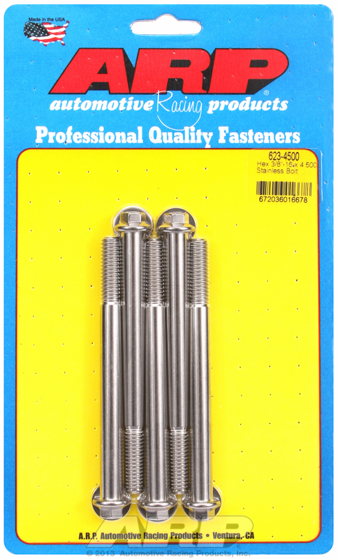 ARP 623-4500 - 3/8-16 x 4.500 hex SS bolts ARP 623-4500 - 3/8-16 x 4.500 hex SS bolts