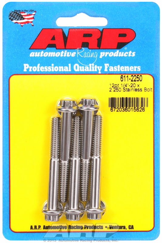 ARP 611-2250 - 1/4-20 x 2.250 12pt SS SAE Bolt Kit (5/pkg)