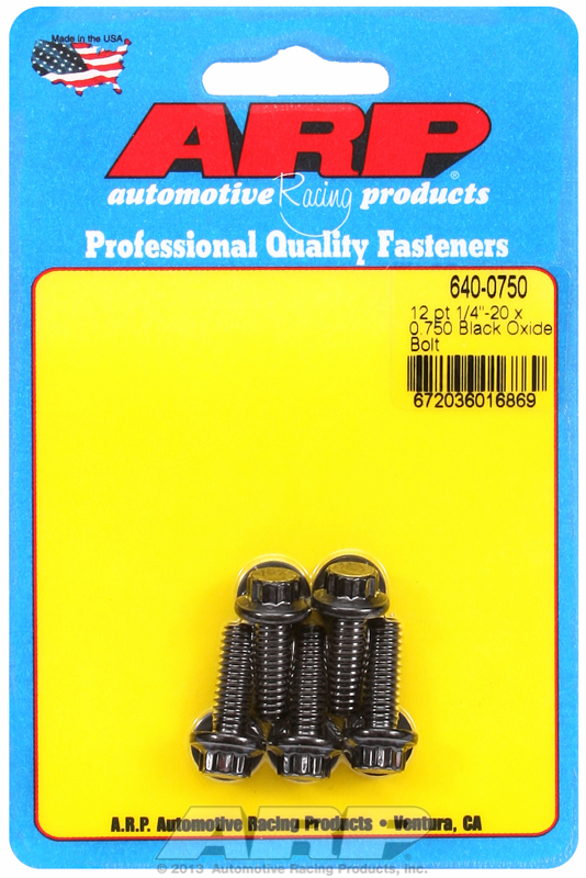 ARP 640-0750 - 1/4-20 x 0.750 12pt Black Oxide Bolts