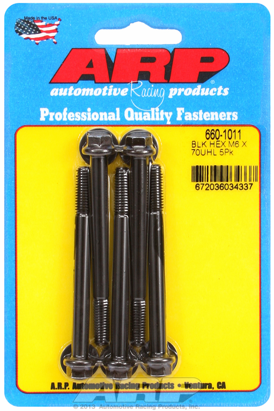 ARP 660-1011 - M6 x 1.00 x 70 Black Oxide Hex Bolts (5/pkg)