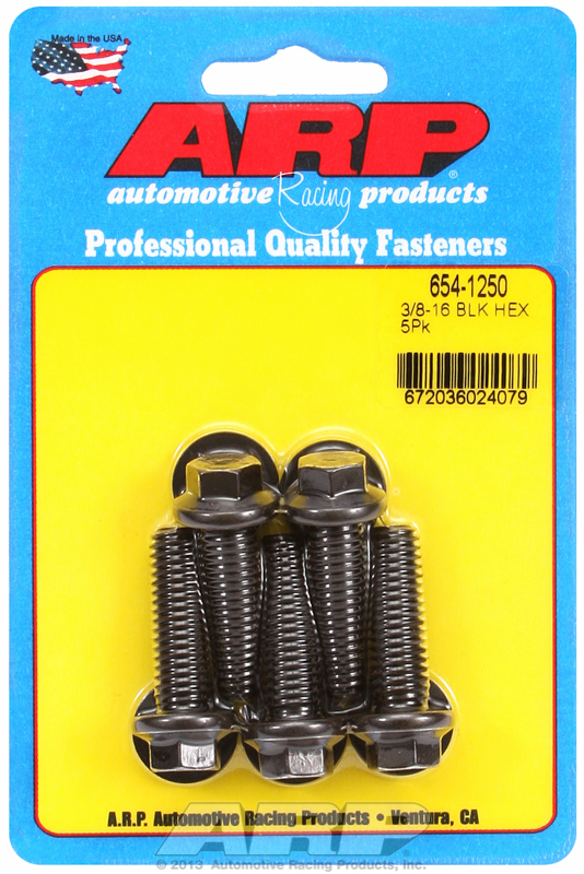 ARP 654-1250 - 3/8in - 16 x 1.250 hex 7/16 Wrenching Black Oxide Bolts (5/pkg) ARP 654-1250 - 3/8in - 16 x 1.250 hex 7/16 Wrenching Black Oxide Bolts (5/pkg)