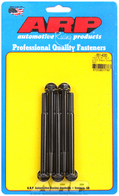 ARP 651-4000 - 5/16-18 X 4.000 hex black oxide bolts