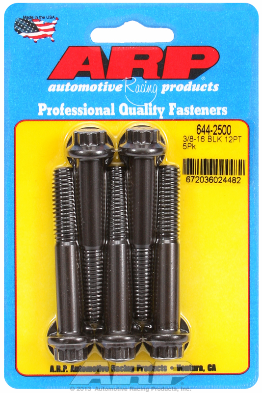 ARP 644-2500 - 3/8 in.-16 RH Thread, 2.500 in 12 Point Bolts- Set of 5