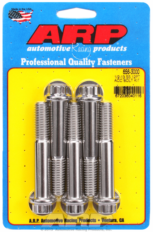 ARP 656-3000 - 1/2-13 x 3.000 12pt SS bolts ARP 656-3000 - 1/2-13 x 3.000 12pt SS bolts