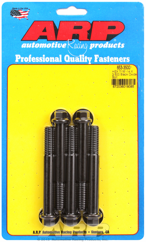 ARP 653-3500 - 7/16-14 X 3.500 hex black oxide bolts