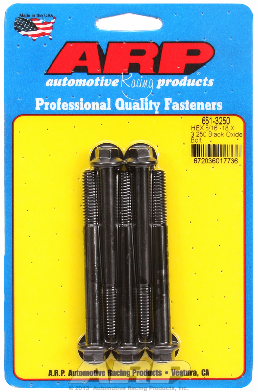 ARP 651-3250 - 5/16-18 X 3.250 hex black oxide bolts