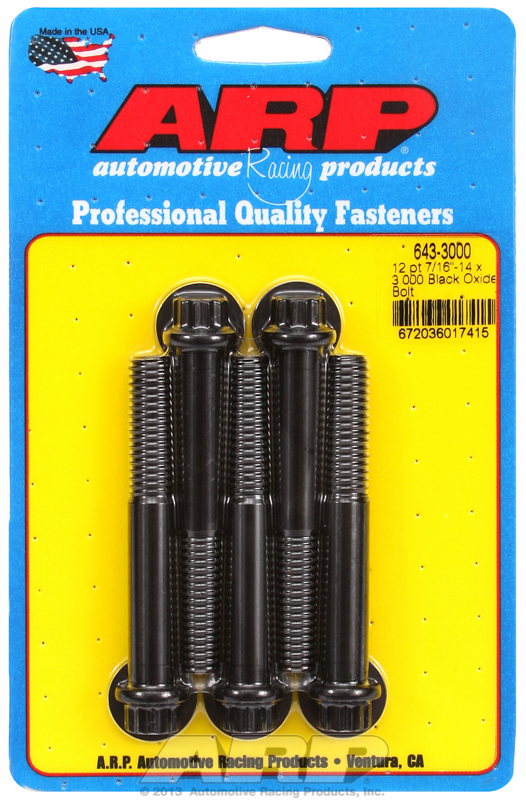 ARP 643-3000 - 7/16-14 x 3.000 12pt black oxide bolts