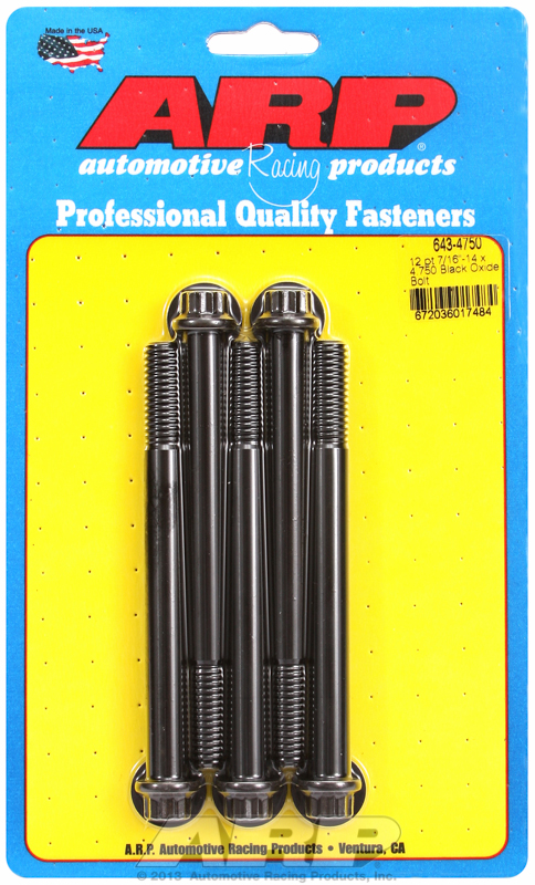 ARP 643-4750 - 7/16-14 x 4.750 12pt black oxide bolts
