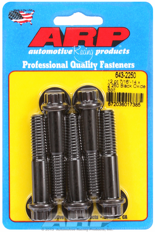 ARP 643-2250 - 7/16in-14 x 2.250 12pt Black Oxide Bolts (5/pkg) ARP 643-2250 - 7/16in-14 x 2.250 12pt Black Oxide Bolts (5/pkg)