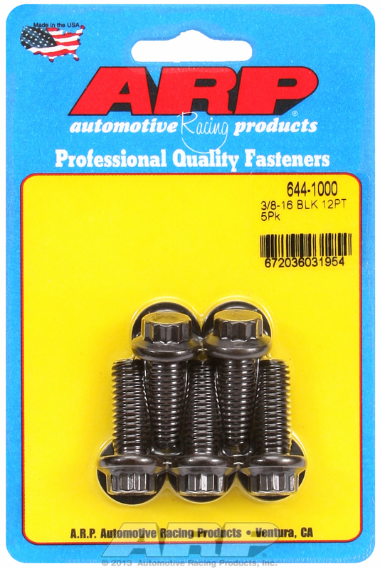 ARP 644-1000 - 3/8in-16 x 1.000 12pt 7/16 Wrenching Black Oxide Bolts (5/pkg)