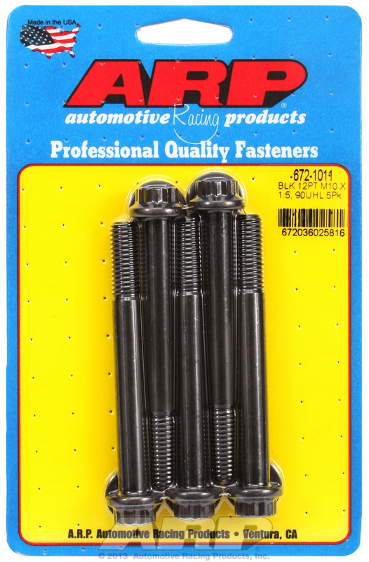 ARP 672-1011 - M10 x 1.50 x 90 12pt Black Oxide Bolts (5/pkg) ARP 672-1011 - M10 x 1.50 x 90 12pt Black Oxide Bolts (5/pkg)
