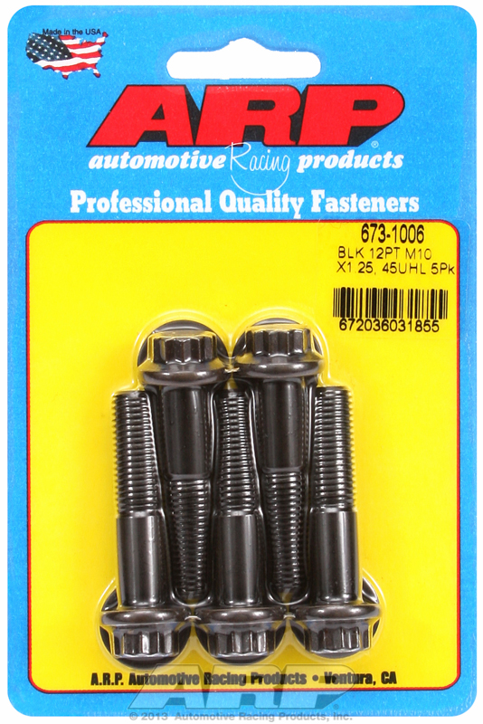 ARP 673-1006 - M10 x 1.25 x 45 12pt Black Oxide Bolts (5/pkg) ARP 673-1006 - M10 x 1.25 x 45 12pt Black Oxide Bolts (5/pkg)