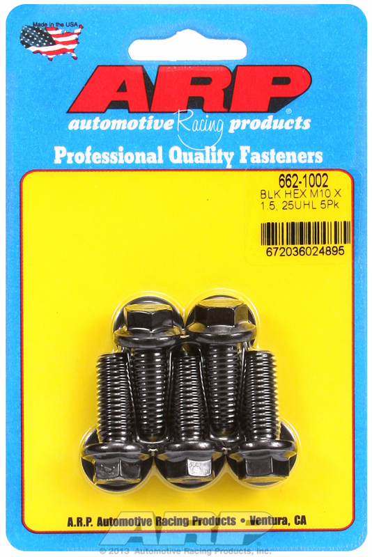 ARP 662-1002 - M10 x 1.50 x 25 Hex Black Oxide Bolts (5/pkg)