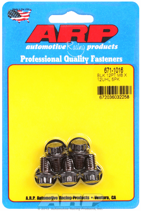 ARP 671-1016 - M8 x 1.25 x 12mm 12pt Black Oxide Bolts (5 pkg)