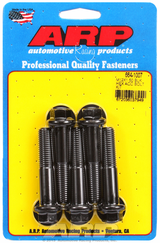 ARP 664-1007 - M12 x 1.50 x 60 Hex Black Oxide Bolts (5/pkg)