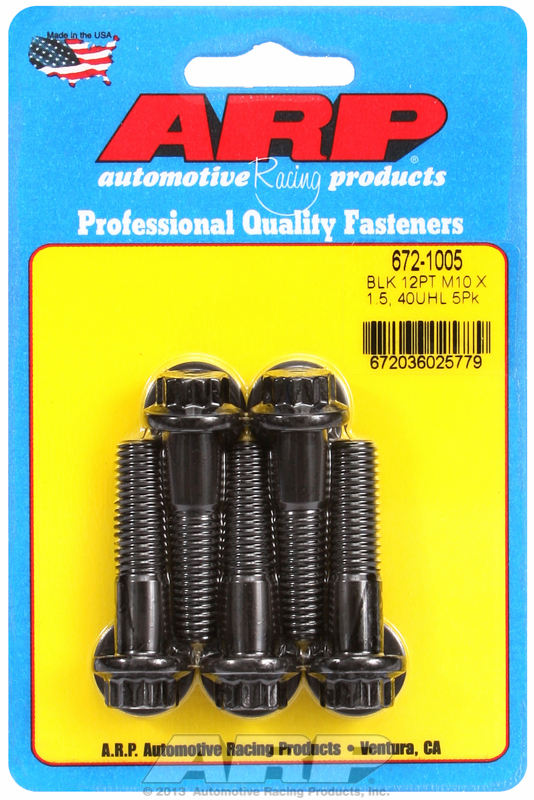 ARP 672-1005 - M10 x 1.50 x 40 12pt Black Oxide Bolts (5/pkg) ARP 672-1005 - M10 x 1.50 x 40 12pt Black Oxide Bolts (5/pkg)